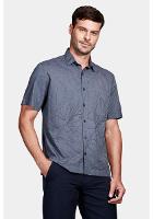 Camisa Aramis Manga Curta Regular Floral Com Bolso Marinho - 1