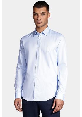 Camisa Aramis Manga Longa Slim Fio 100 Azul Claro