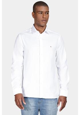 Camisa Aramis Slim Tricoline Falso Liso Misto Branco