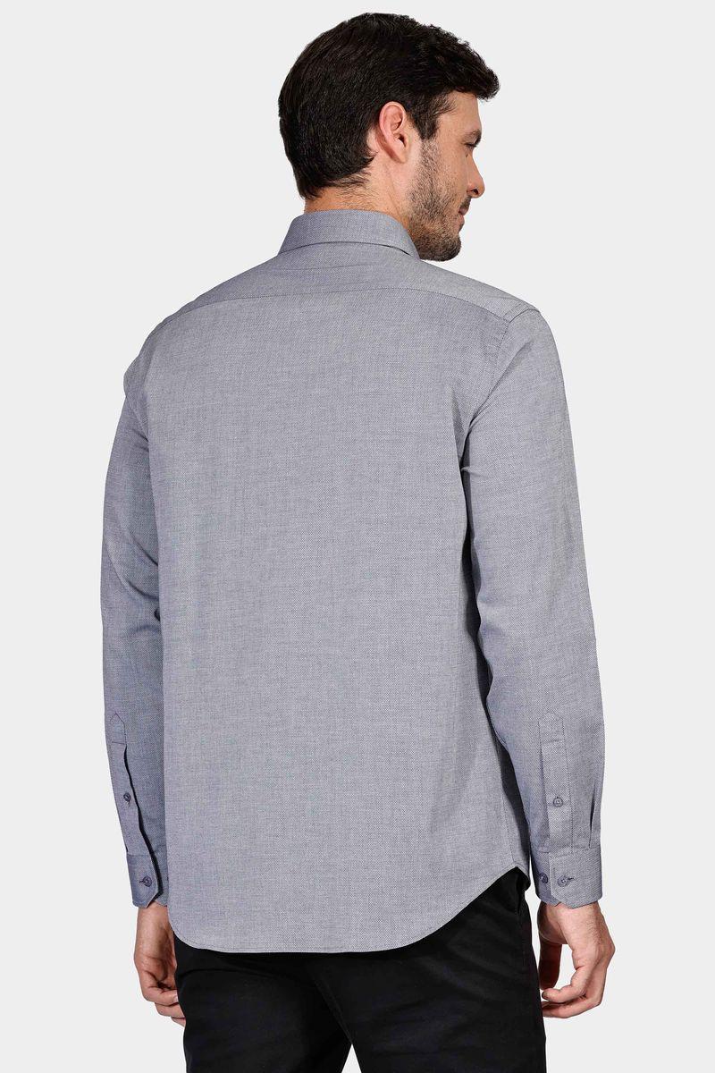 Camisa Regular Tricoline Maquinetada Fio 40 Marinho - 5