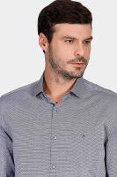 Camisa Regular Tricoline Maquinetada Fio 40 Marinho - 3