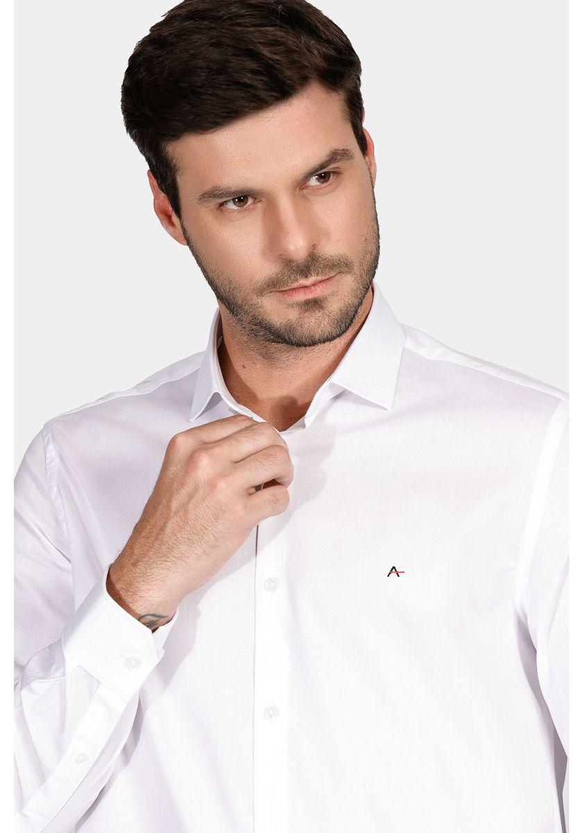 Camisa Regular Tricoline Maquinetada Fio 40 Branco - 3