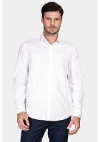 Camisa Regular Tricoline Maquinetada Fio 40 Branco - 1