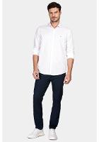 Camisa Regular Tricoline Maquinetada Fio 40 Branco - 2
