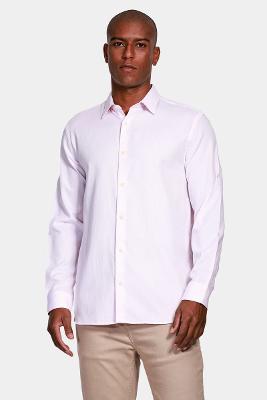 Camisa Aramis Manga Longa Regular Maquineta Pontilhada Rosa