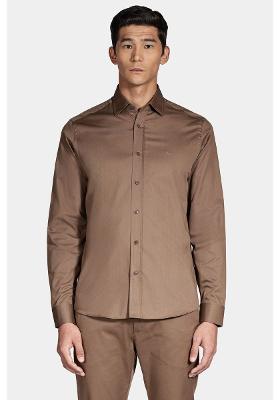 Camisa Aramis Manga Longa Regular Sarja de Empire Amendoa