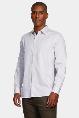 Camisa Aramis Manga Longa Regular Maquineta Pontilhada Cinza