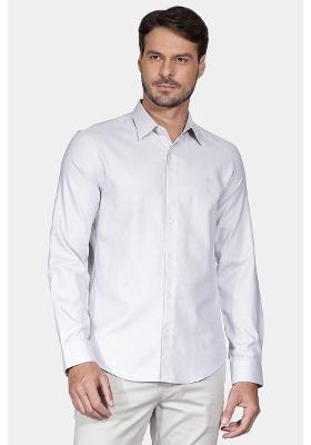 Camisa Aramis Manga Longa Slim Algodão Egípcio Fio 50 Cinza