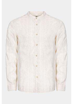 Camisa Aramis Manga Longa Regular Gola Padre Rústica Natural