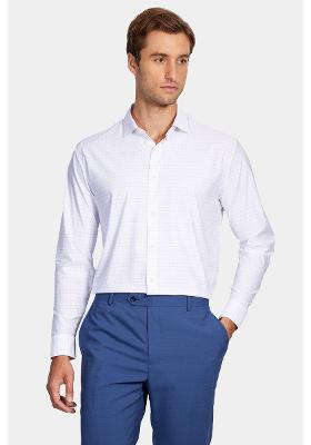 Camisa Manga Longa Cosmo Regular Tech Flex Xadrez Branco