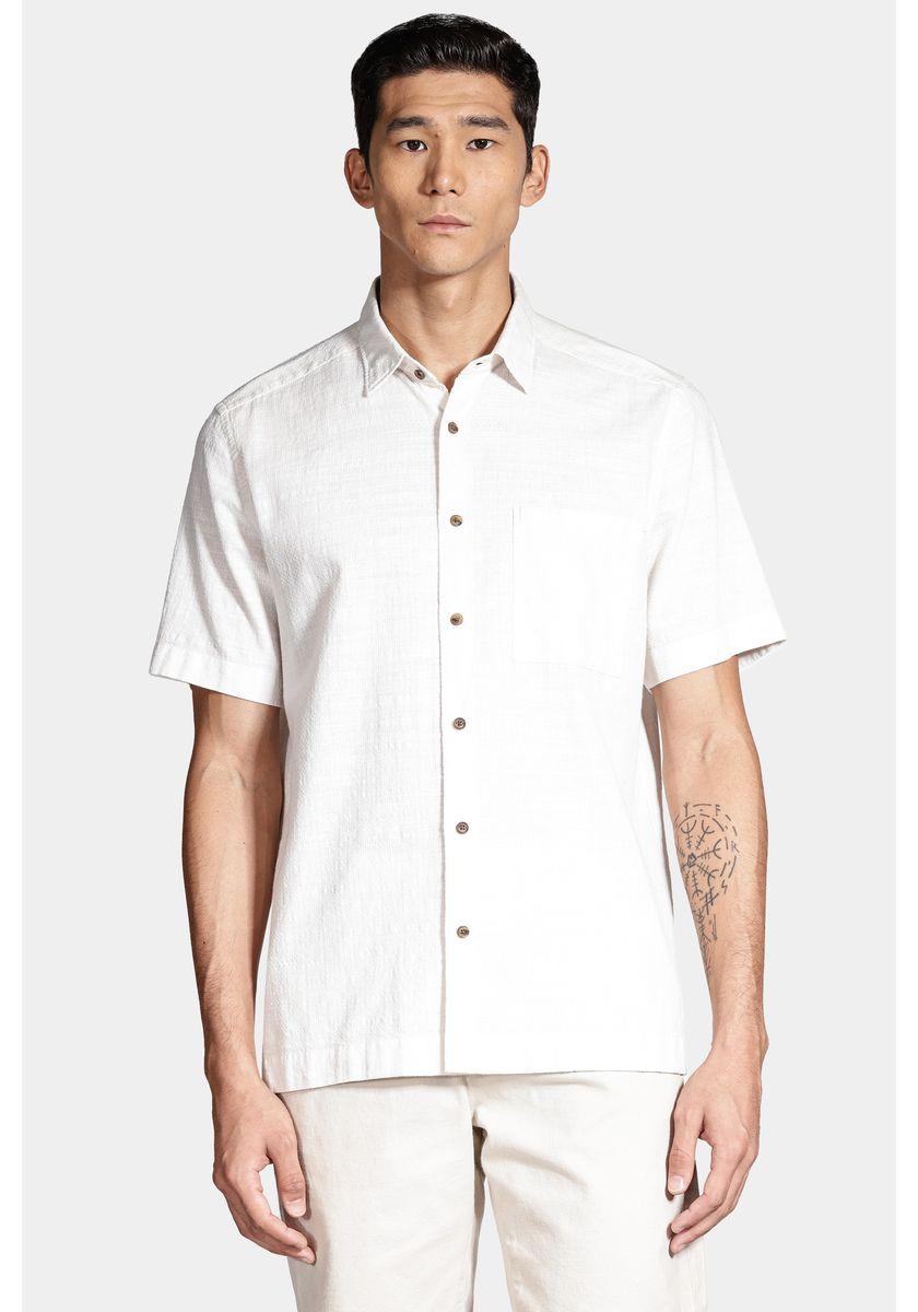 Camisa Aramis Manga Curta Regular Com Bolso Off White - 1