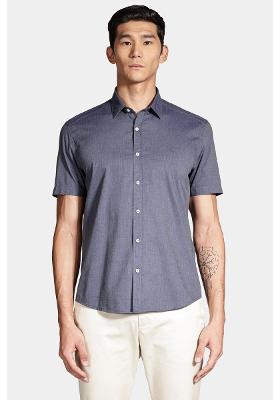 Camisa Aramis Manga Curta Regular Fil a Fil Antilia Marinho