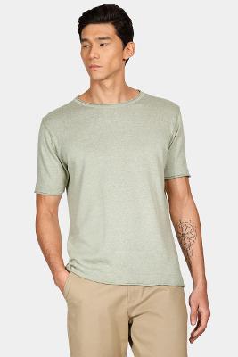 Tricot Aramis Manga Curta New Blend Verde Claro