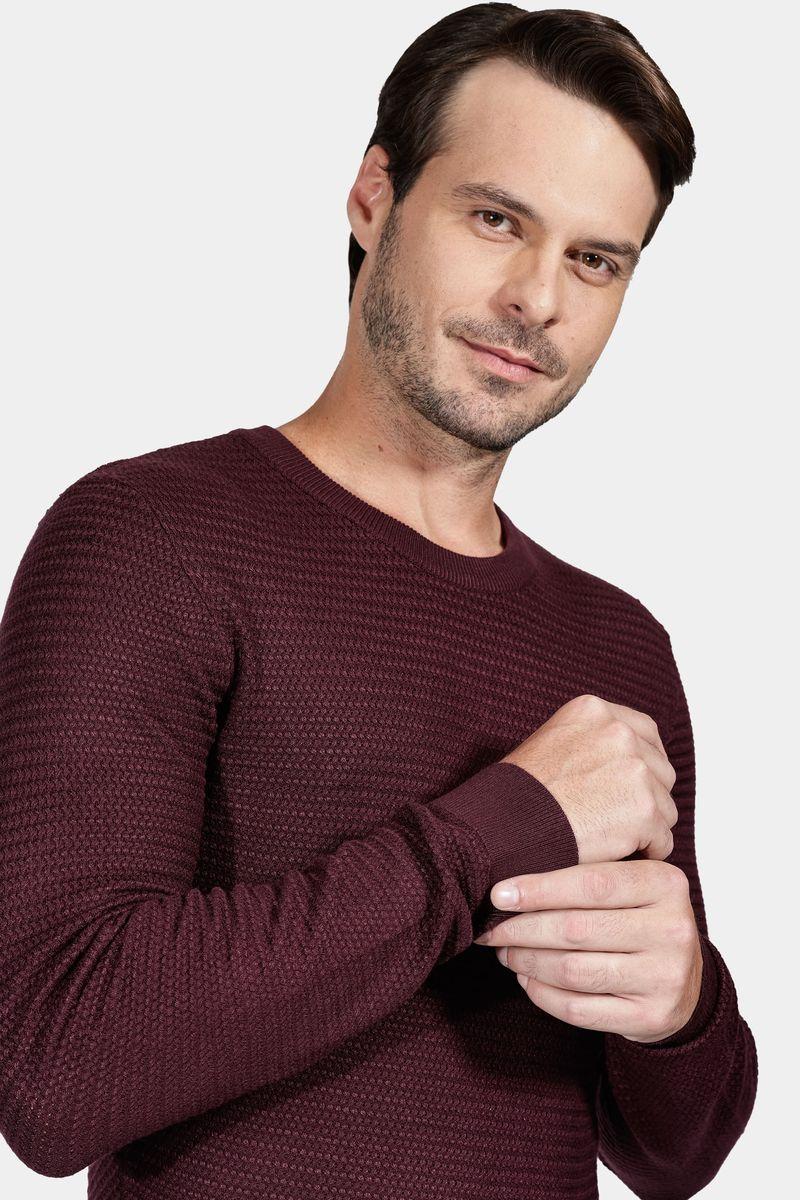 Tricot Aramis Manga Longa Viscose Jacquard Bordeaux - 3