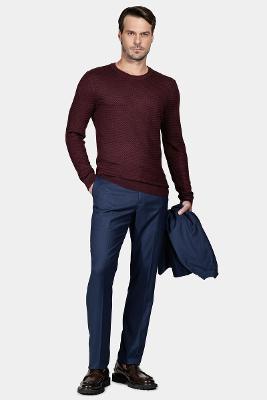 Tricot Aramis Manga Longa Viscose Jacquard Bordeaux