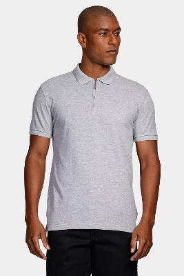 Polo Aramis Piquet Zíper Cinza Mescla