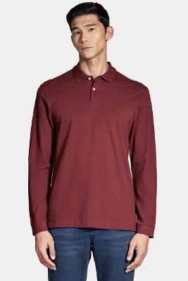 Polo Aramis Piquet Manga Longa Bordo Cabernet