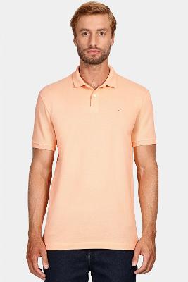 Polo Aramis Manga Curta Lisa Piquet Salmão