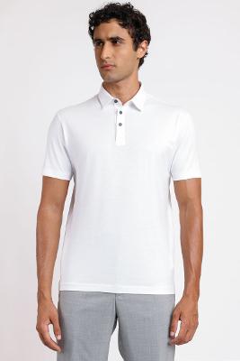 Polo Aramis Manga Curta de Algodão Pima Logo Surton Branco