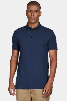 Polo Aramis Piquet com Zíper Marinho