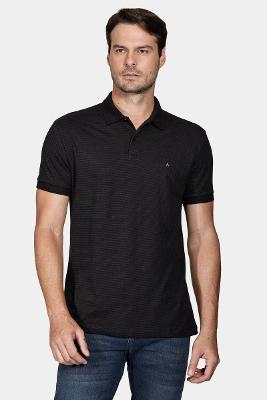 Polo Aramis Manga Curta Malha Pontilhada Out Preto