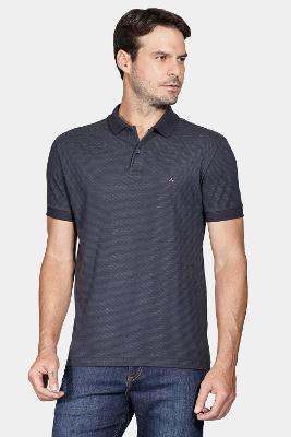 Polo Aramis Manga Curta Malha Pontilhada Marinho