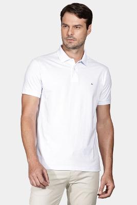 Polo Aramis Manga Curta Malha Pontilhada Out Branco