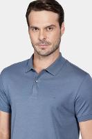 Polo Aramis Interlock Pima Azul Alumínio - 3