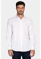 Camisa Regular Tricoline Maquinetado Fio 40 Branco - 1