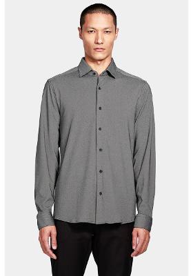 Camisa Aramis Manga Longa Slim em Malha Algodão Misto Preto