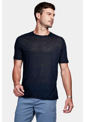 Linen Aramis T-Shirt Marinho