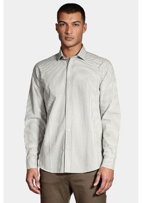Camisa Aramis Manga Longa Regular Algodão Branco Com Verde
