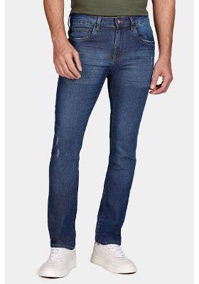 Calça Jeans Slim Stone Wash Azul