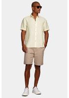 Camisa Manga Curta Move Slim Linho Algodão Cáqui - 2