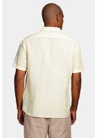 Camisa Manga Curta Move Slim Linho Algodão Cáqui - 4