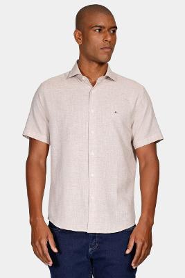 Camisa Slim Linho Mescla Bordeaux