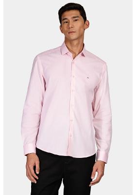 Camisa Regular Tricoline Maquinetado Fio 40 Rosa