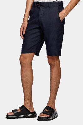 Bermuda Alfaiataria Linho Marinho