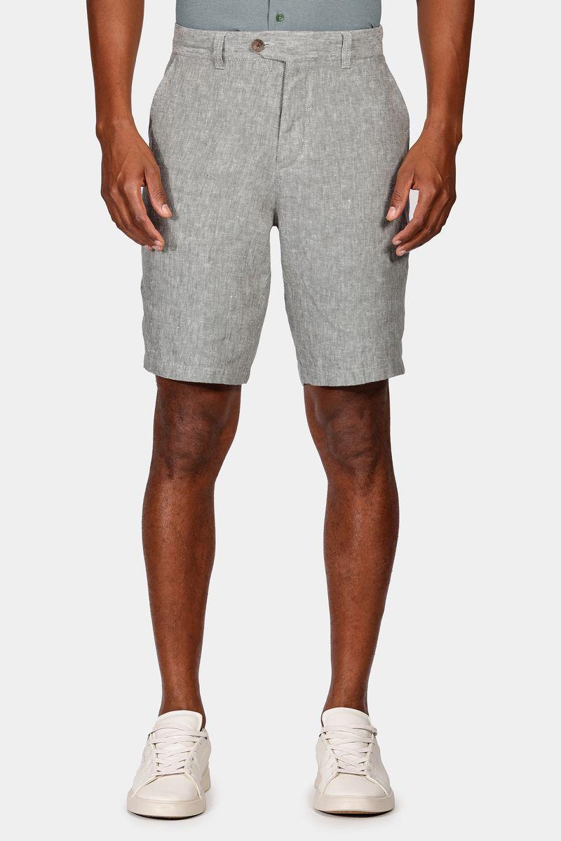 Bermuda Aramis Resort Linho Com Bolso Verde Folha Seca - 1