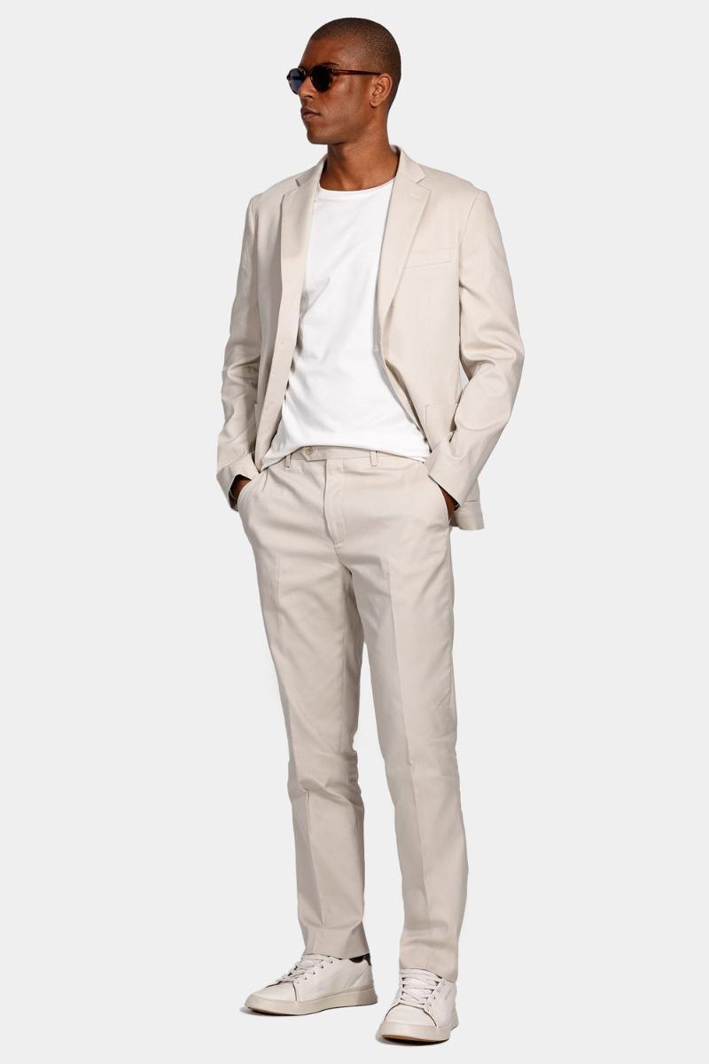 Calça Aramis Alfaiataria Canvas Super Slim Off White - 2