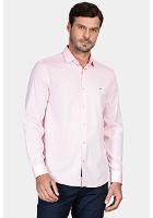 Camisa Regular Tricoline Maquinetada Fio 40 Rosa - 1