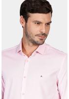 Camisa Regular Tricoline Maquinetada Fio 40 Rosa - 3