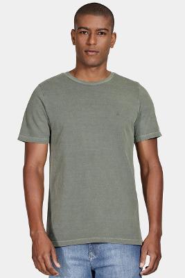 Camiseta Aramis Manga Curta Tinturada Verde Militar