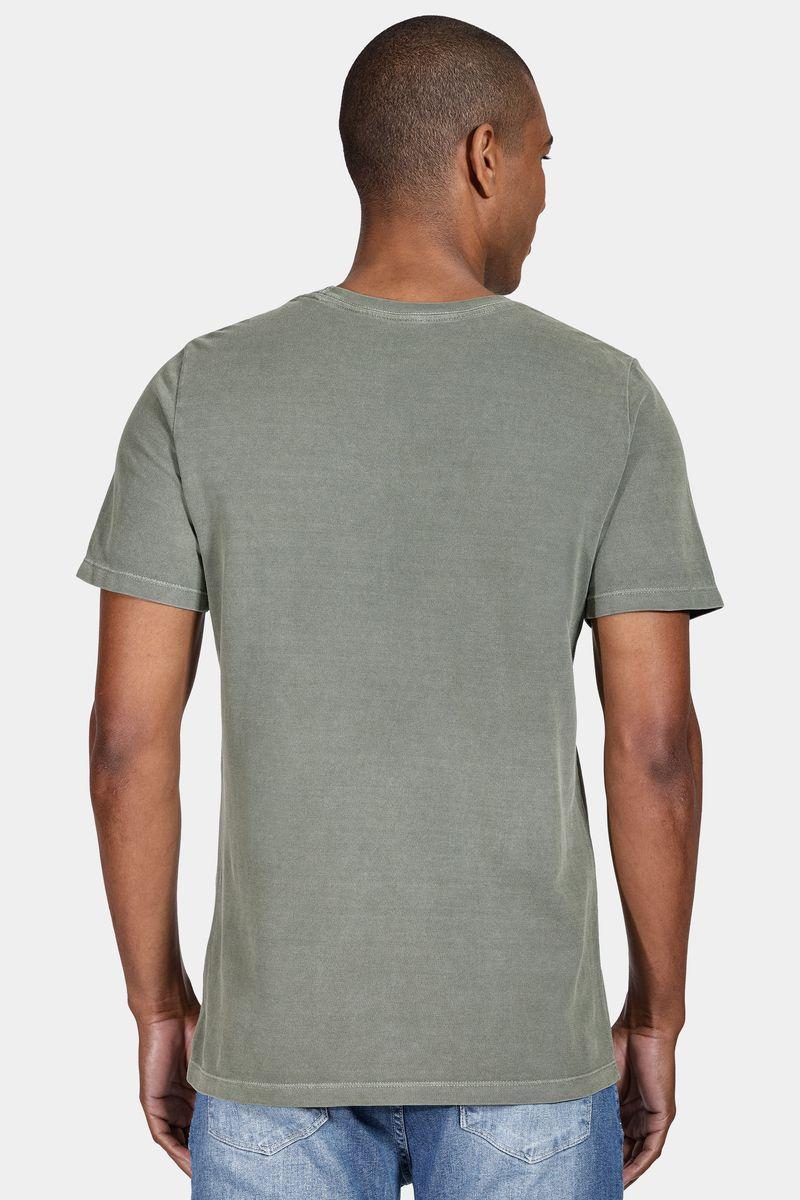 Camiseta Aramis Manga Curta Tinturada Verde Militar - 4