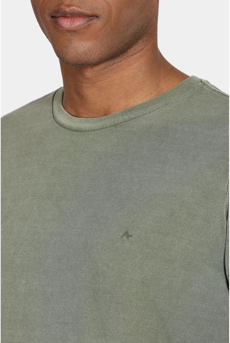 Camiseta Aramis Manga Curta Tinturada Verde Militar - 7