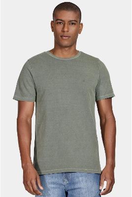 Camiseta Aramis Manga Curta Tinturada Verde Militar