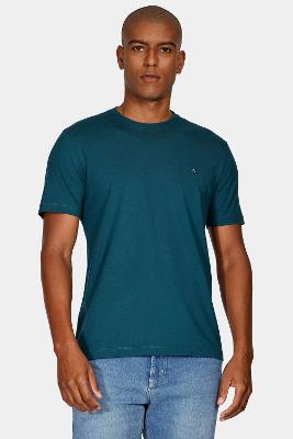 Camiseta Aramis Manga Curta Bordado Petroleo