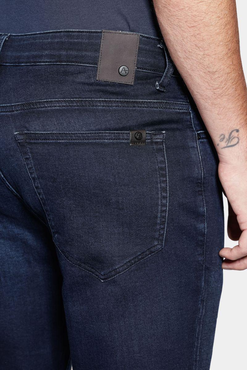 Calça Jeans Slim Especial Moletom Azul Escuro - 4