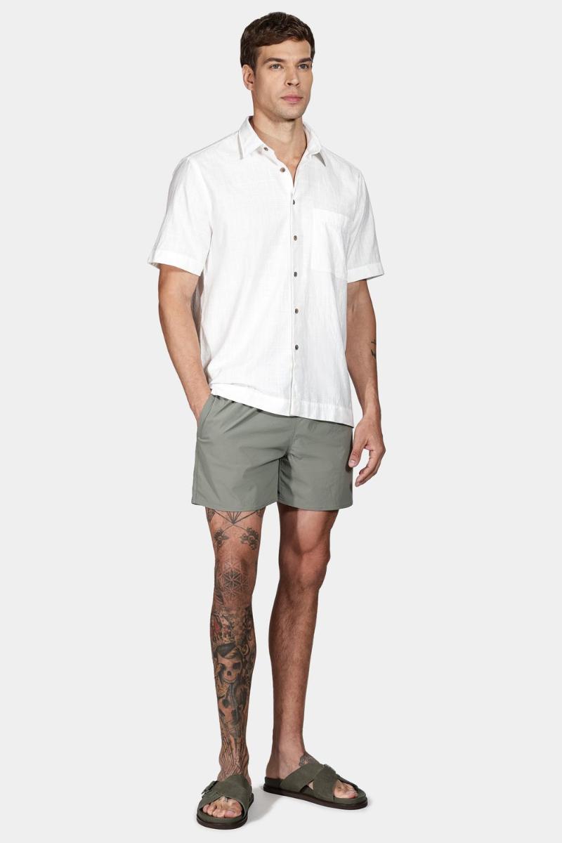 Shorts Aramis de Elástico Liso Maquinetado Verde - 2