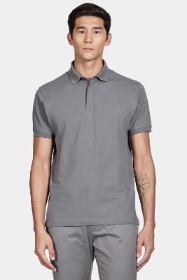 Polo Aramis Manga Curta Piquet Color Fix Cinza Grafite
